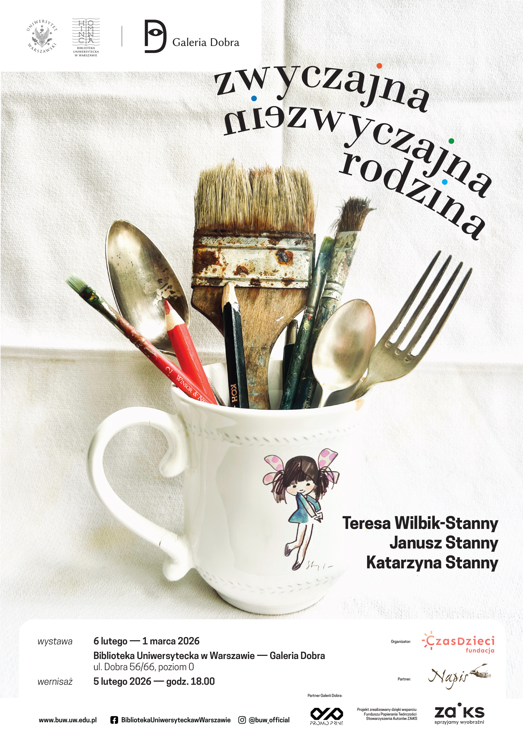 Zaproszenie na wystawę: ZWYCZAJNA – NIEZWYCZAJNA RODZINA. Teresa Wilbik-Stanny, Janusz Stanny i Katarzyna Stanny